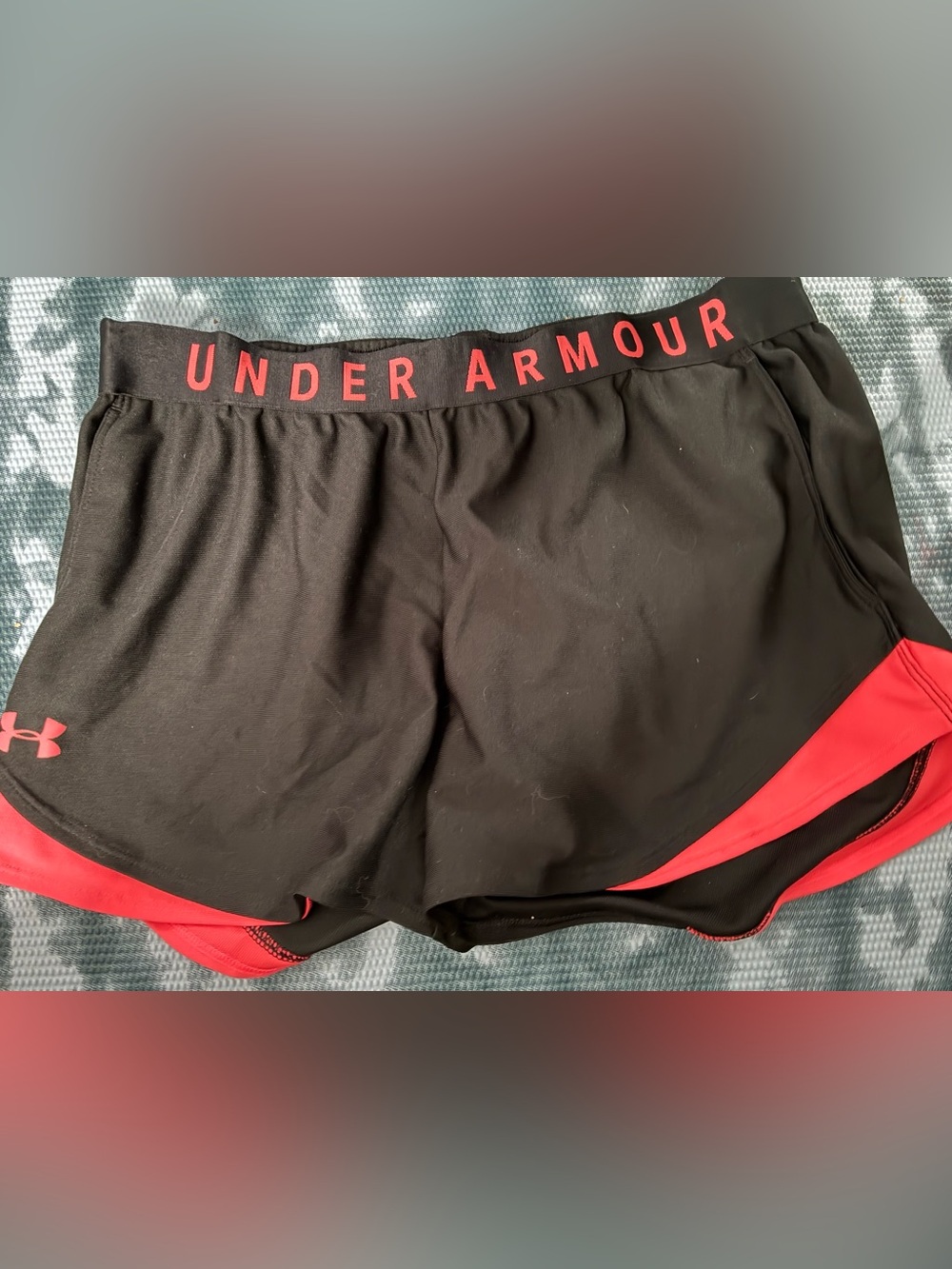 Under Armour Black Athletic Shorts with Orange Accents